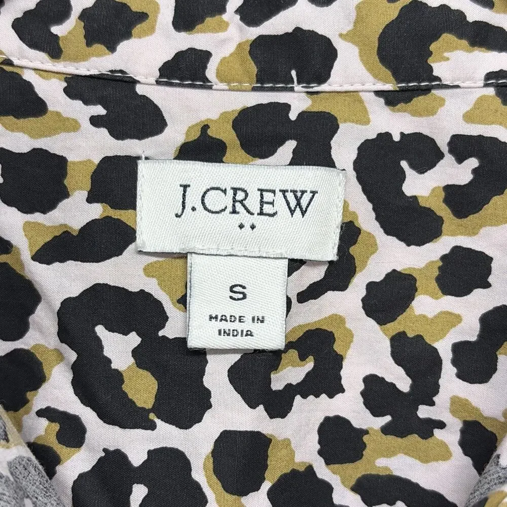 J. Crew - Leopard/Pink Button-up Cotton Poplin Shirt in Signature Fit - Sz Small